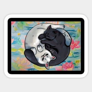 Two cats snuggling Sticker